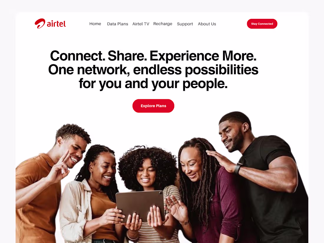 Cover image for Airtel Nigeria Landing Page Redesign — Conversion-Focused UI