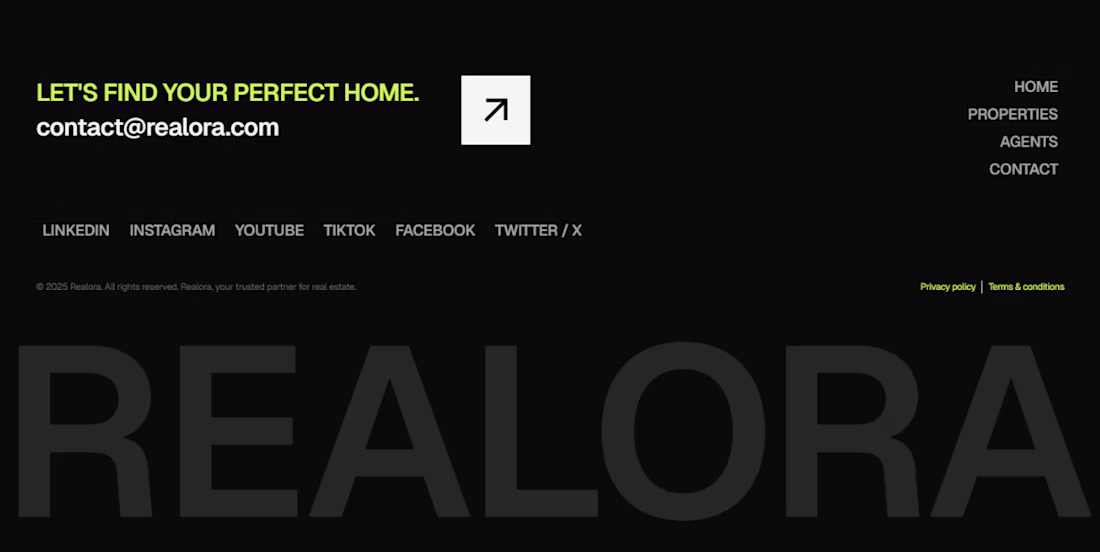 Cover image for WIP - Footer design for my upcoming real estate Framer templ...