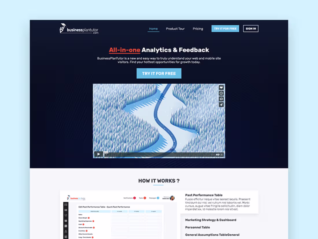Cover image for Businessplantutor.com Landing Page with Calculators