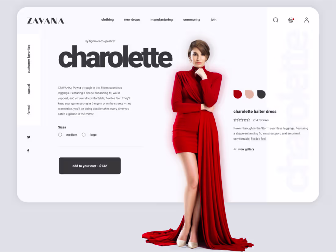 Cover image for Charolette fashion website UI design in Figma