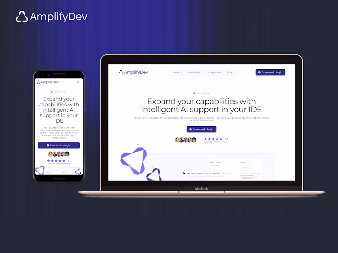 Cover image for AmplifyDev needed a landing page