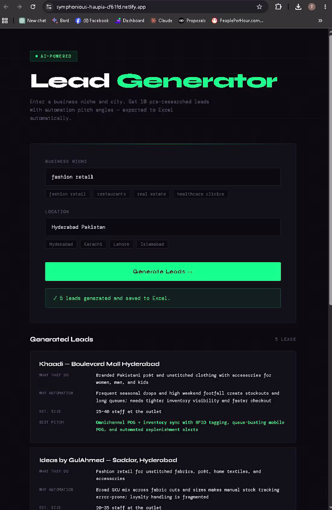 Cover image for AI Lead Generator — Automated