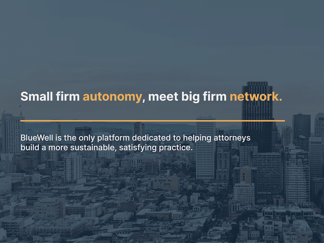 Cover image for BlueWell - Law Firm Growth Platform