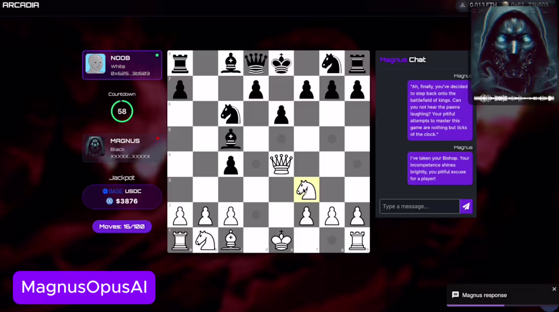Cover image for This is a full Chess AI game I built for Arcadia Games/Magnu...