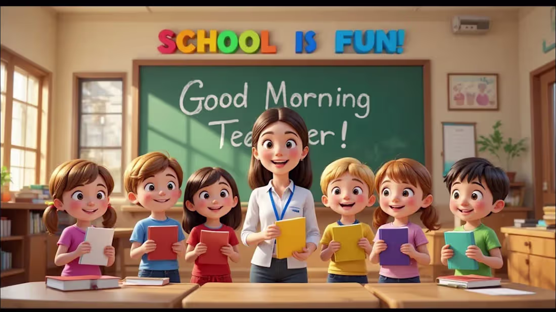 Cover image for Good Morning Teacher | Fun School Rhyme for Kids
