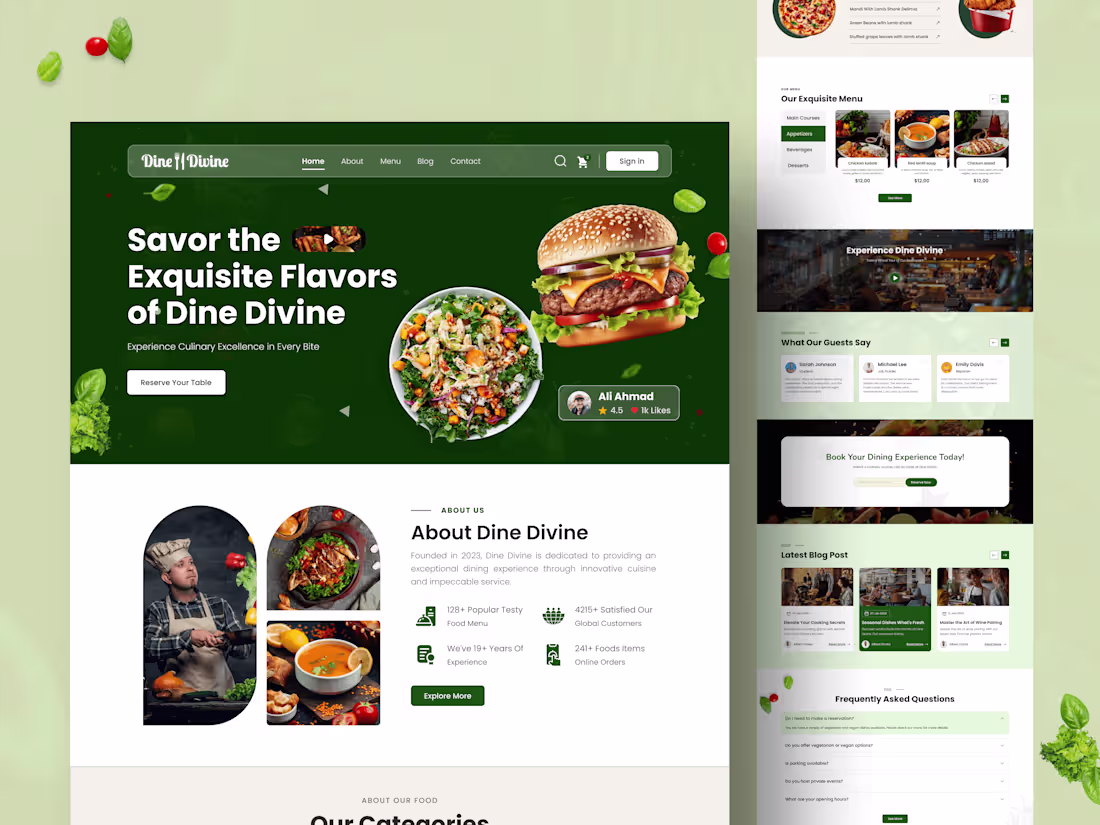 Cover image for Wix website | Restaurant website | landing page design