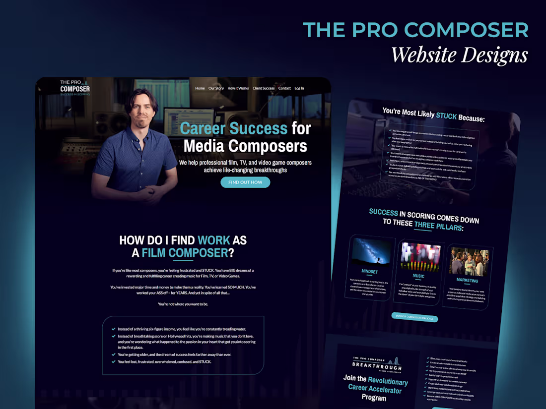 Cover image for Kajabi Website Design for The Pro Composer