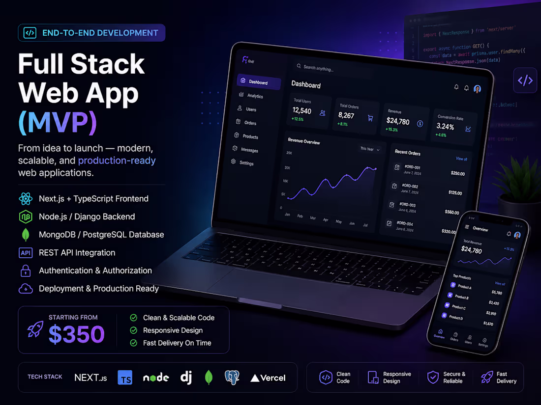 Cover image for Full Stack Web App (MVP)