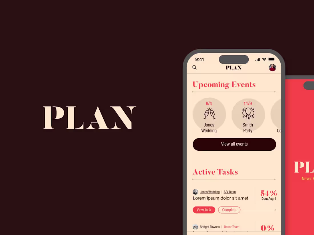 Cover image for PLAN: Event Planning App Design