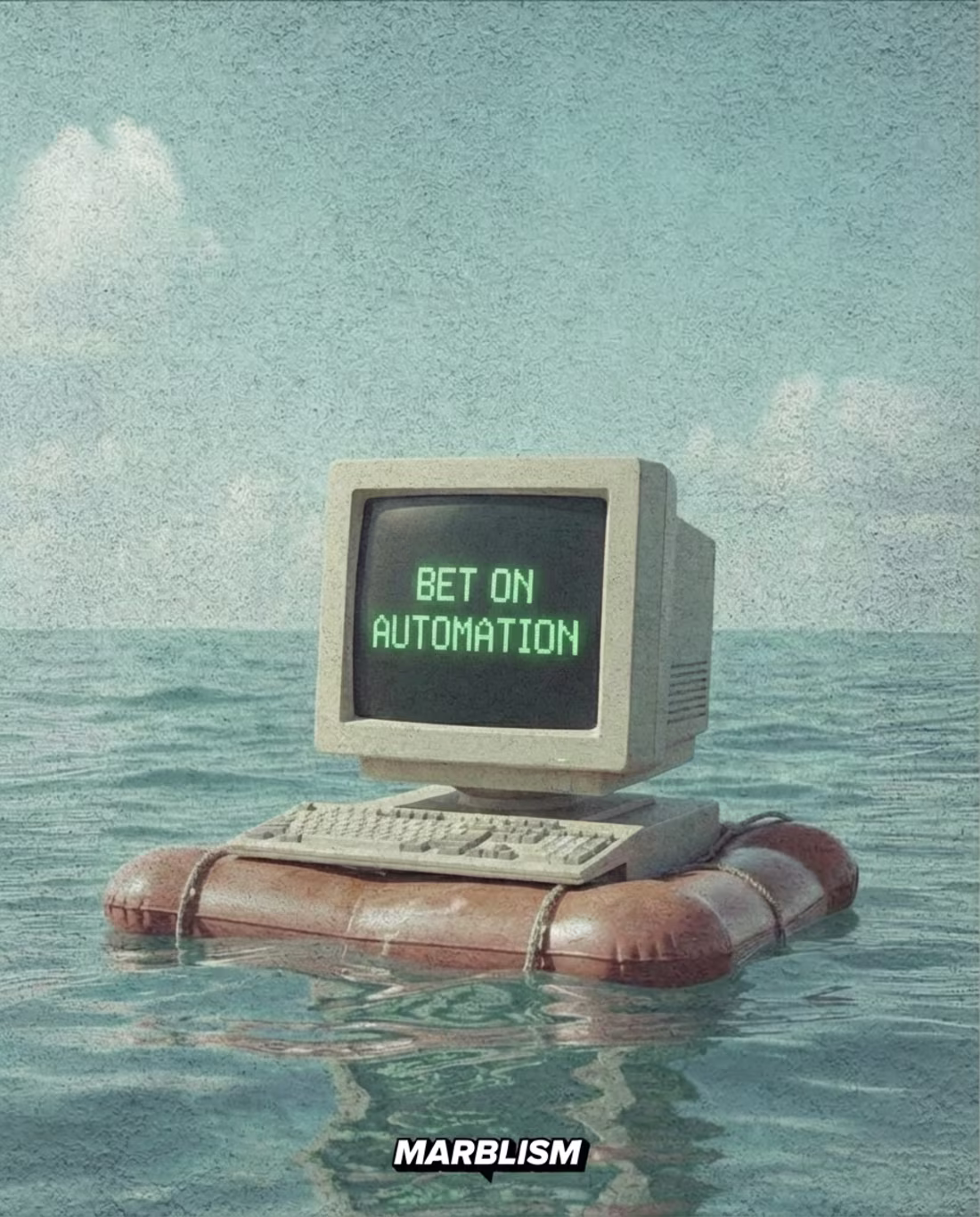 Cover image for Working on an ad concept creation very on brand for Marblism...