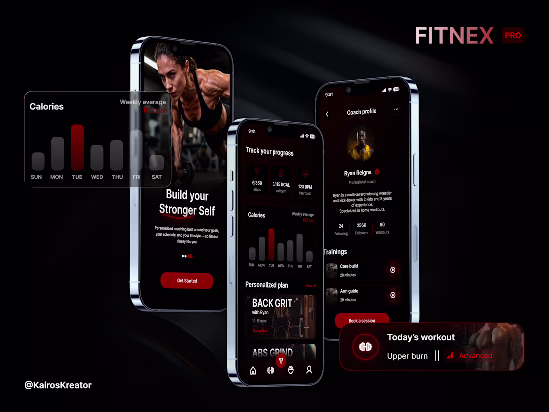 Cover image for Just finished this Fitness app design project... You can vie...