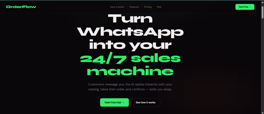 Cover image for AI-powered WhatsApp ordering system currently