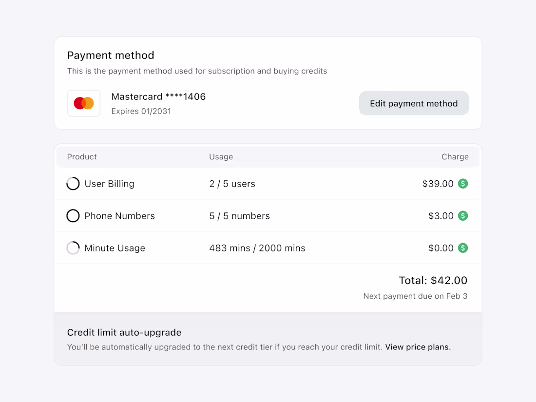 Cover image for Billing & Usage Settings