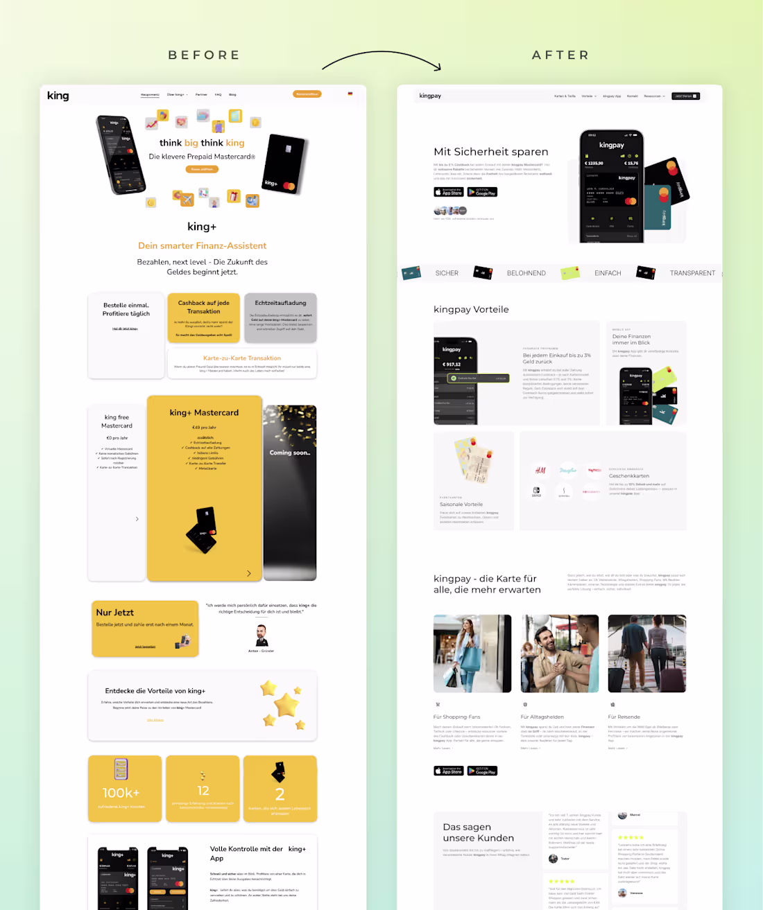 Cover image for Before → After for kingpay Which site would you trust with y...