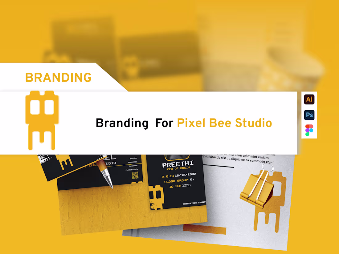 Cover image for PIXEL BEE STUDIO APP BRANDING (GRAPHIC/UI|UX) on Behance