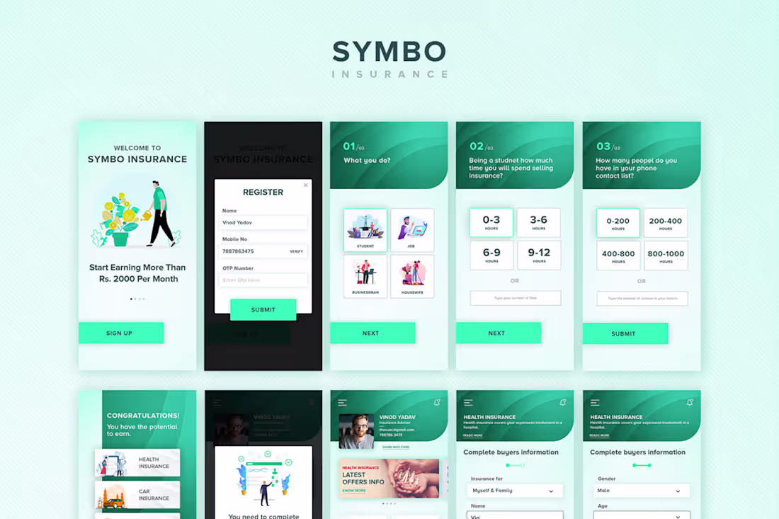 Cover image for Symbo Insurance Mobile App Deisgn