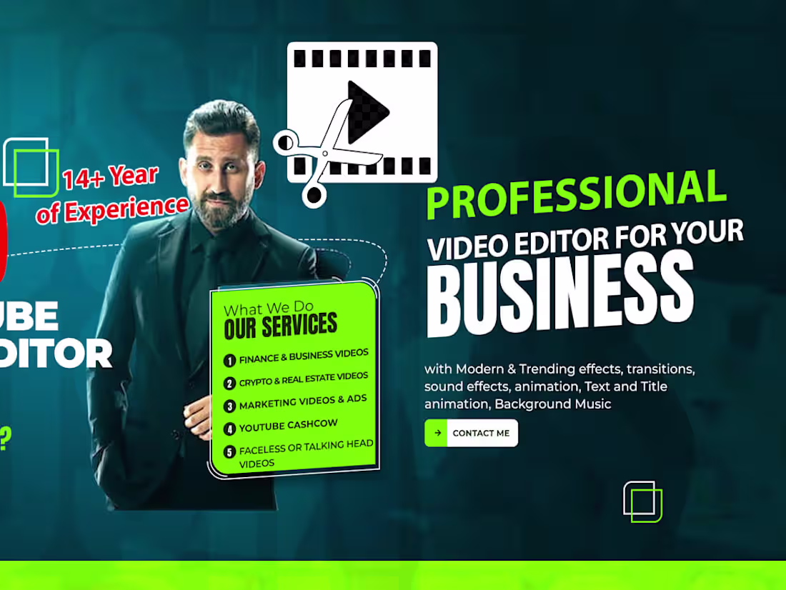 Cover image for Video Editing for Youtube, Finance, Business, Corporate videos