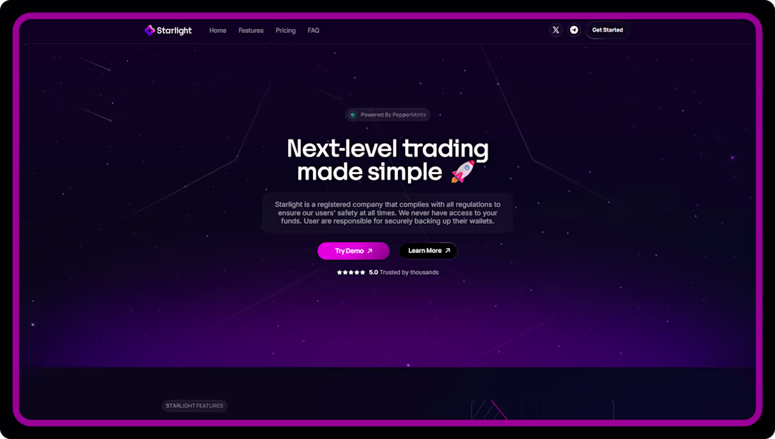 Cover image for The Starlight landing page employs