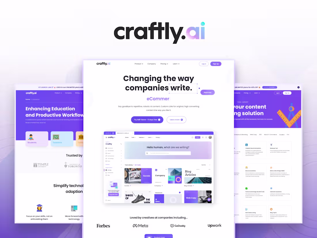 Cover image for Craftly is an AI-powered copywriting helper that creates uni...