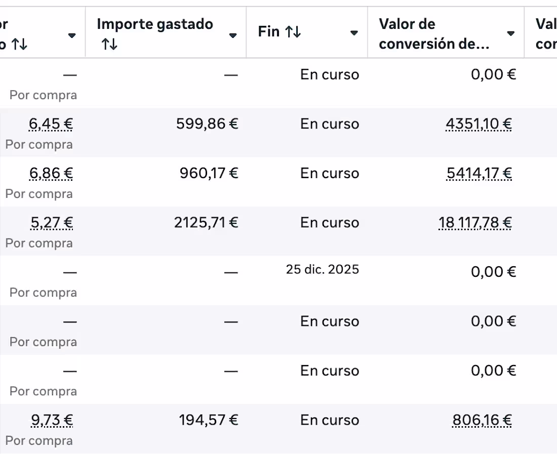 Cover image for Cost per purchase between €5.27 – €6.86 Ad spend managed acr...