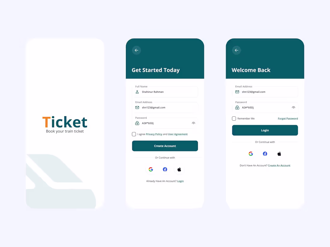 Cover image for Train Ticket Booking Mobile App UI/UX Design