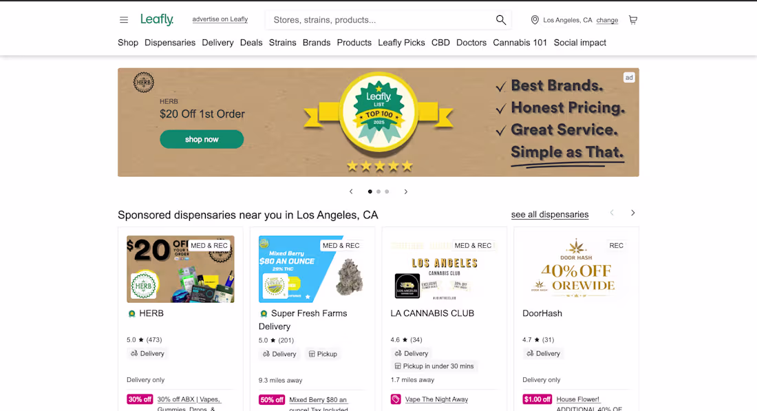 Cover image for Leafly is a digital cannabis