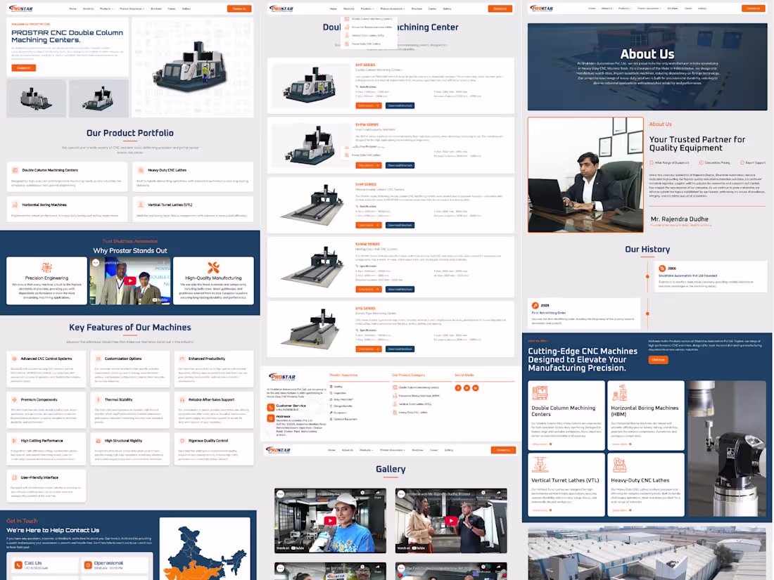 Cover image for Prostar CNC – Modern & Responsive Website Development