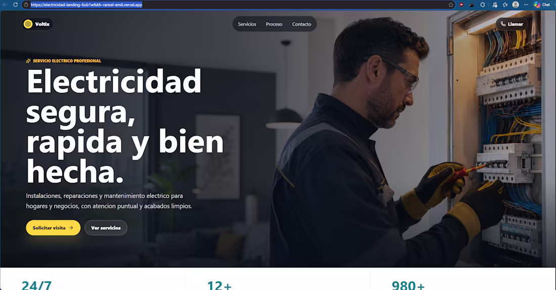 Cover image for Electrician Services Landing Page
I created