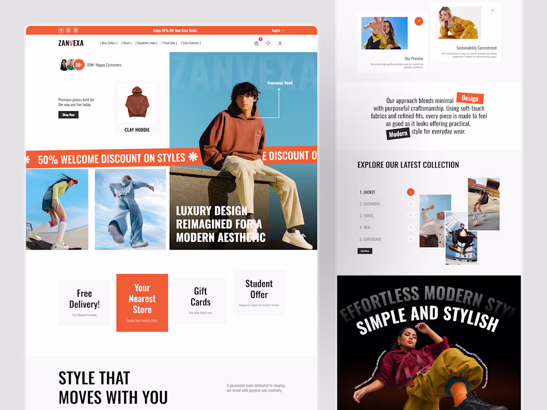 Cover image for Fashion E-Commerce Website Design ✦ Zanvexa