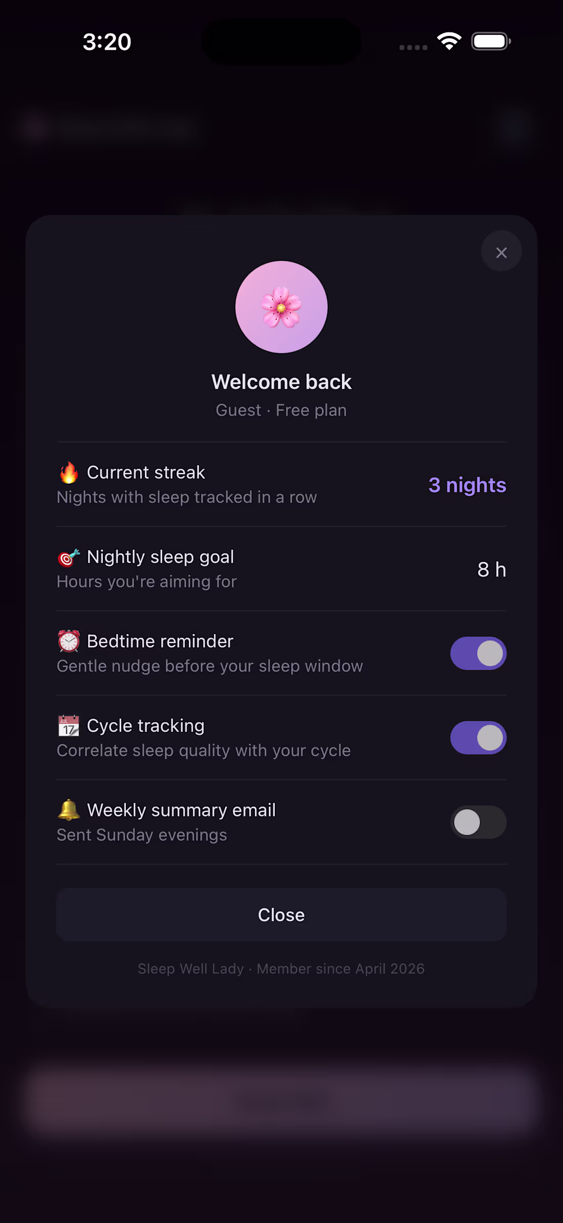 Cover image for Women's Sleep App