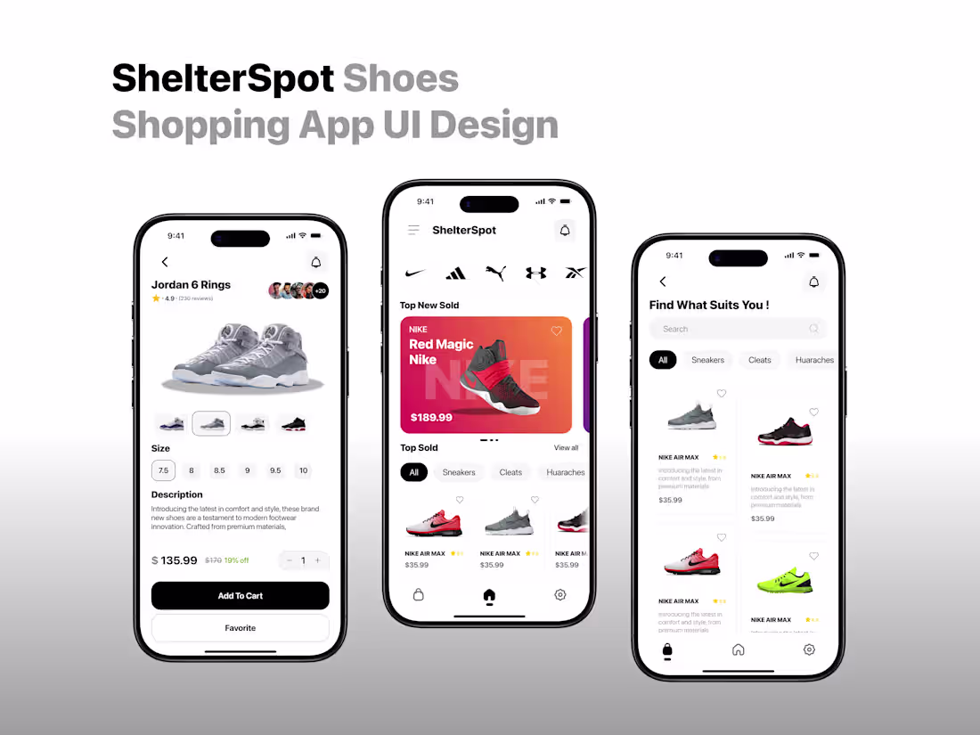 Cover image for ShelterSpot Shoe Shopping App Design