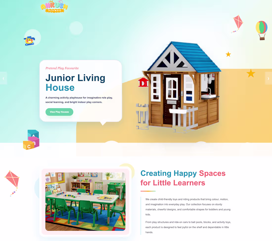 Cover image for Ankush Playways — Full-Stack Website
