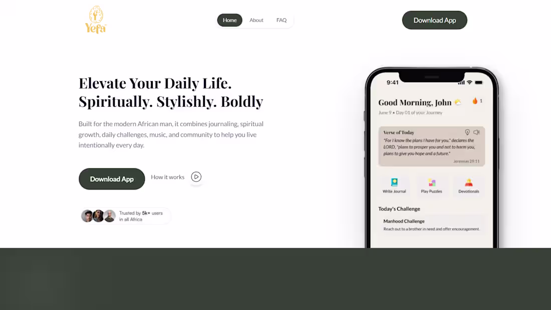 Cover image for Just wrapped up Yefa — a motivational mobile app built to he...