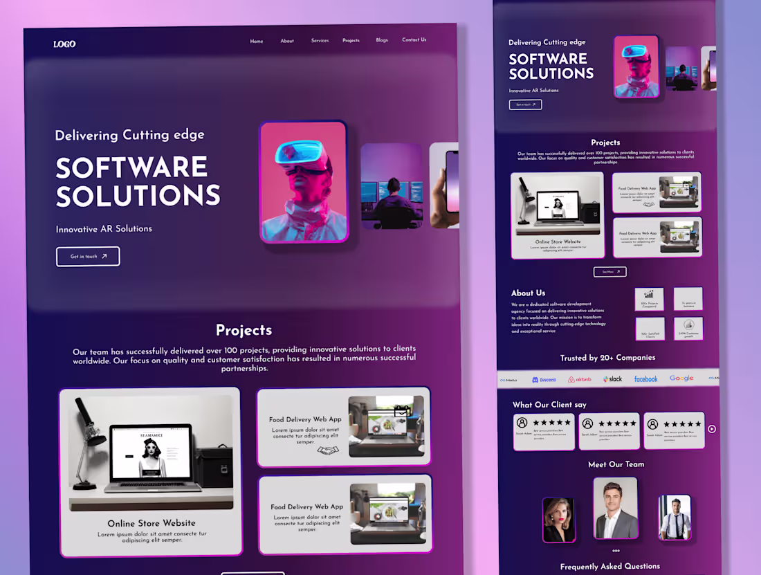 Cover image for Modern Agency Website UI
