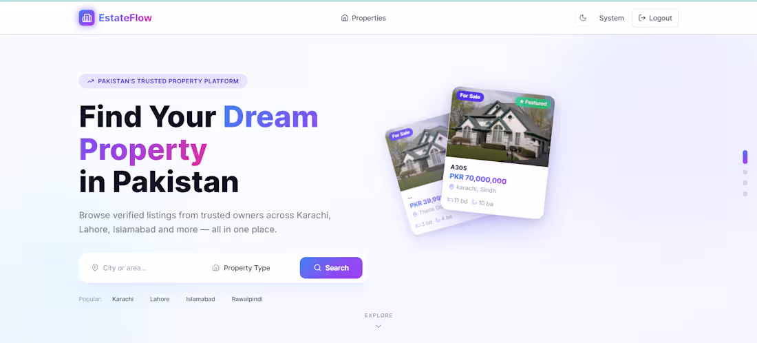 Cover image for EstateFlow is a full-stack real