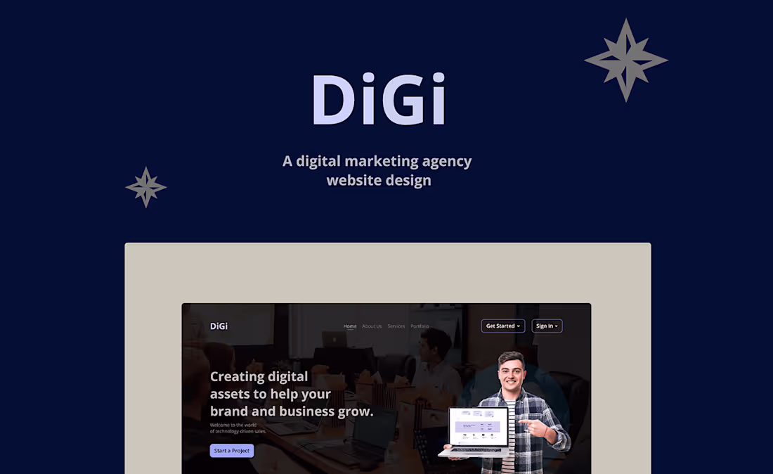 Cover image for Digital Agency Website Landing Page