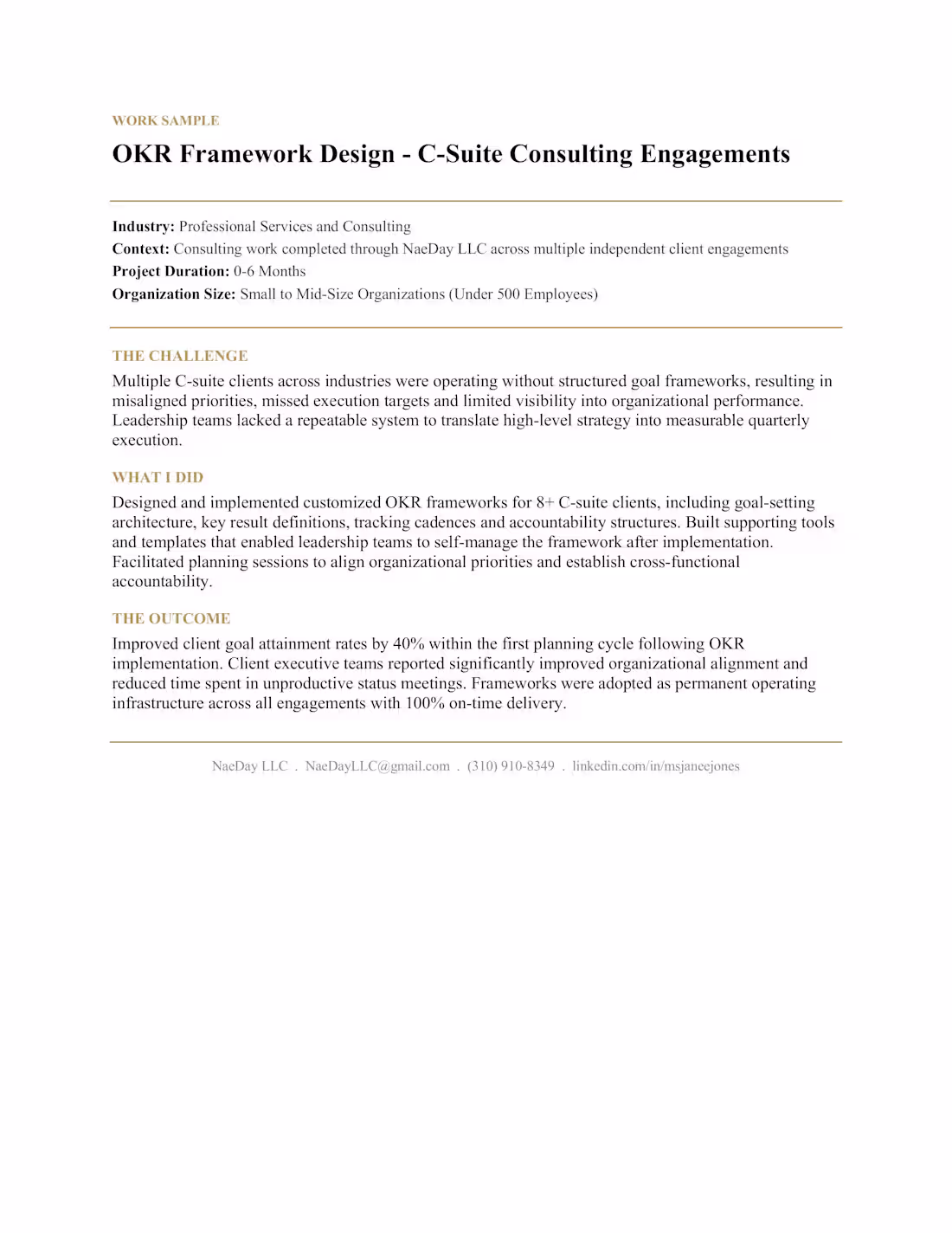 Cover image for Designed OKR frameworks for 8+