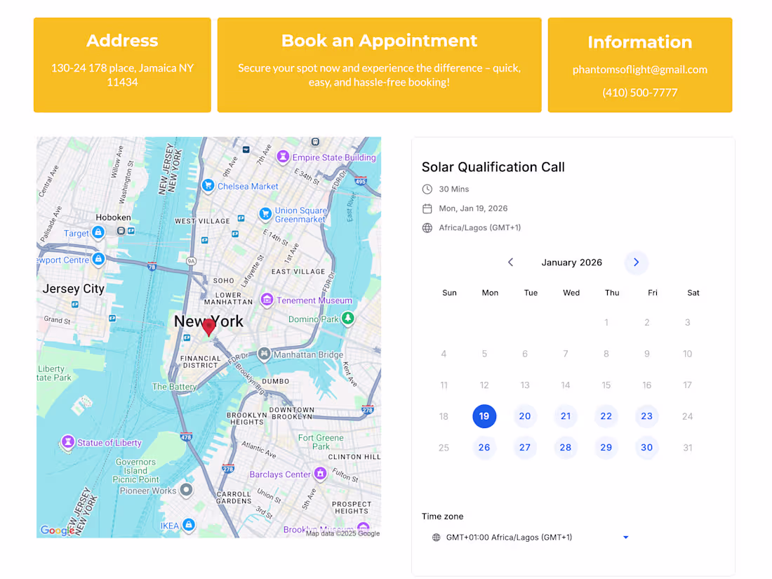 Cover image for Appointment Page and Thank You Page for solar Company Funnel