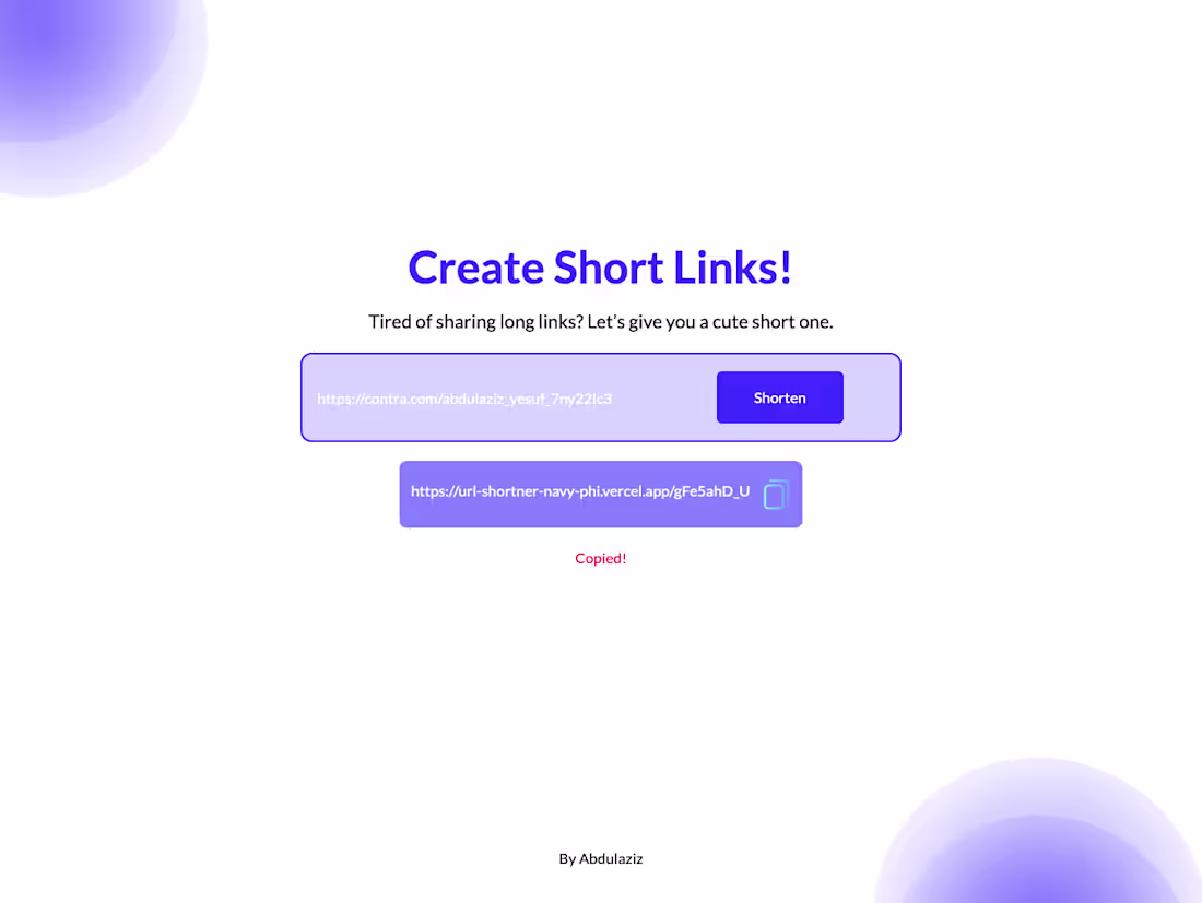 Cover image for Personal URL Shortener Project