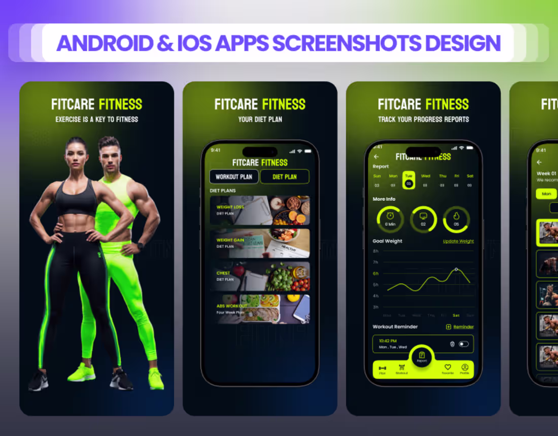 Cover image for Screenshots design for iOS & Android Mobile Apps