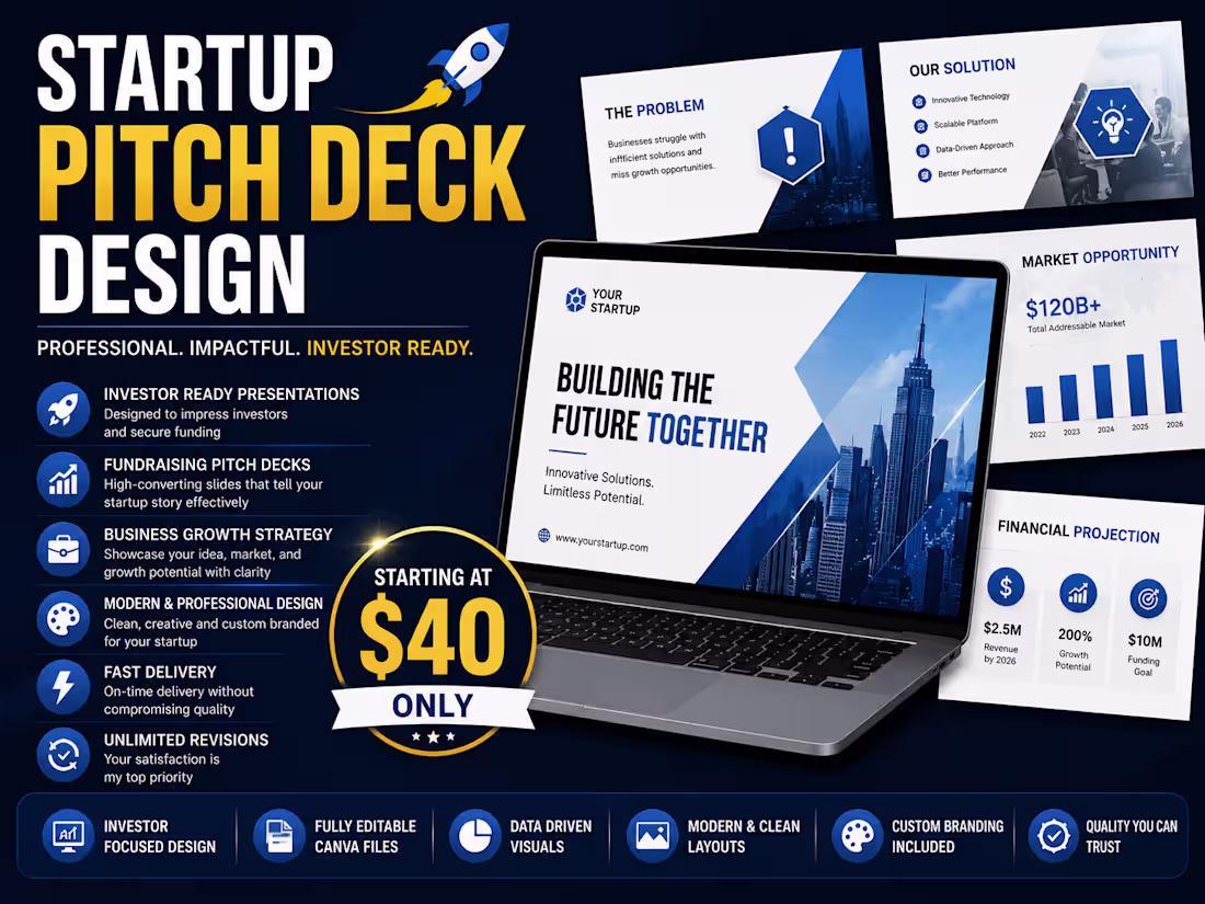 Cover image for Professional pitch deck design