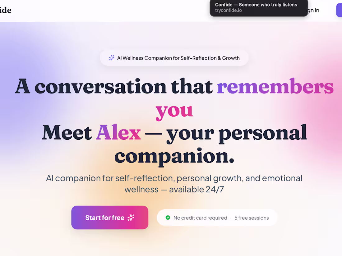 Cover image for AI companion app with memory.