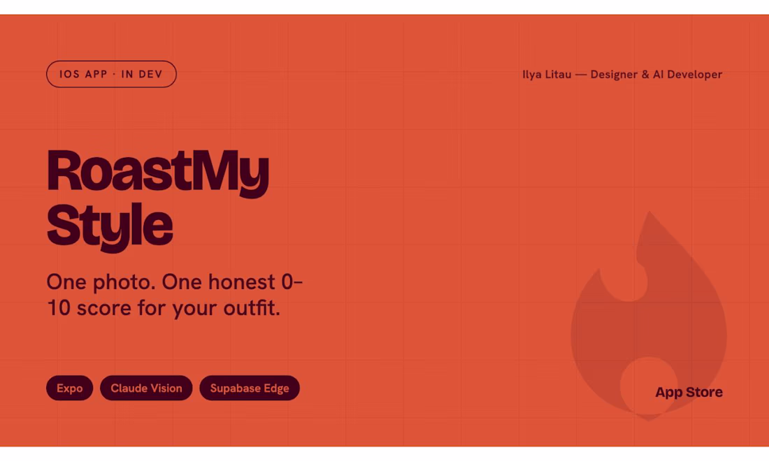 Cover image for RoastMyStyle — a playful iOS