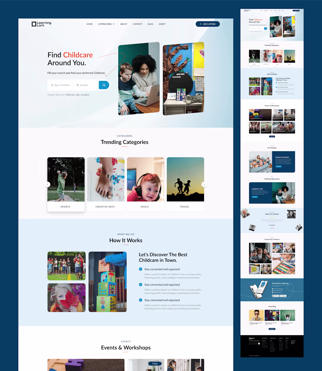 Cover image for Childcare Landing Page Design