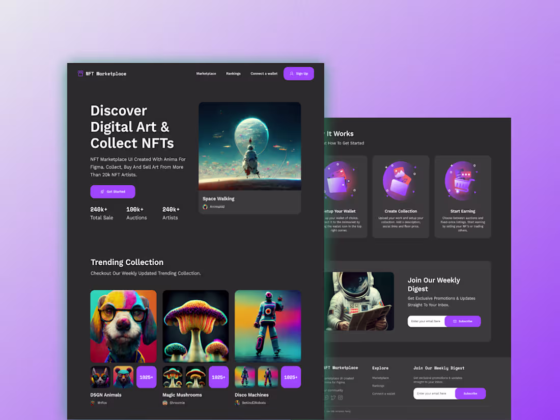 Cover image for Modern NFT Marketplace Landing Page
