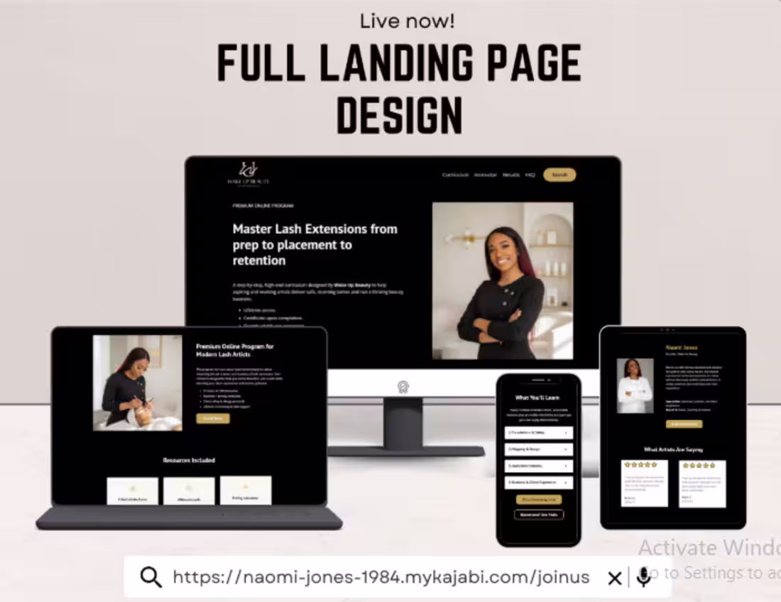 Cover image for Kajabi Landing Page for Beauty