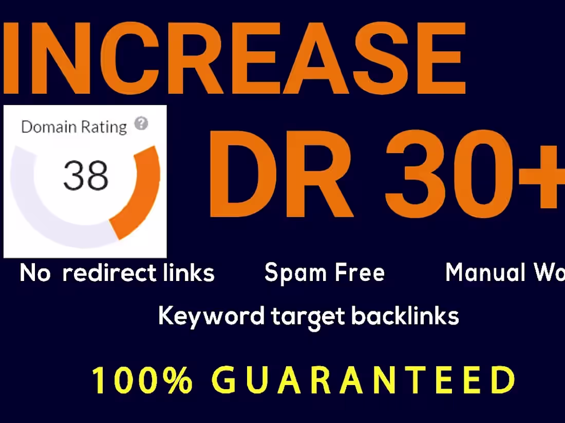 Cover image for Ahrefs DR 30 Plus of your website safe and guaranteed