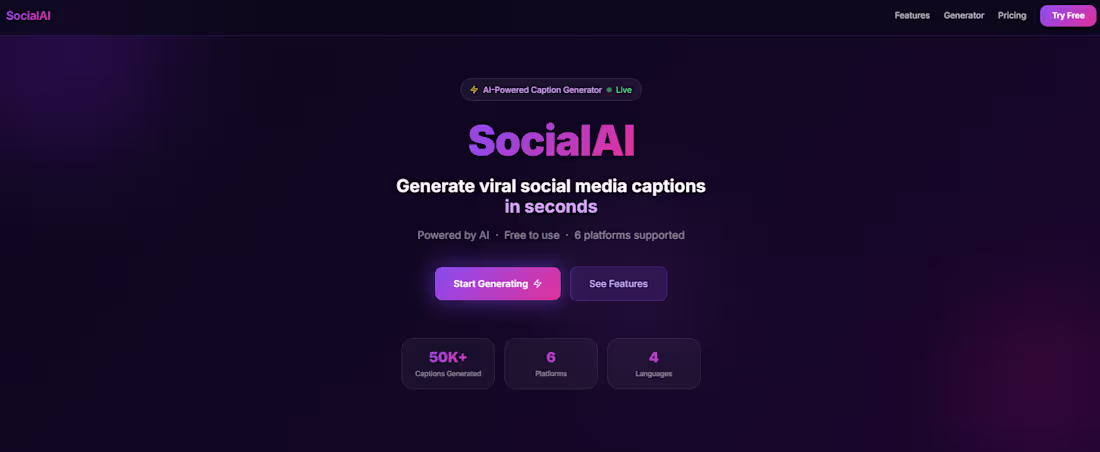 Cover image for SocialAI — AI Social Media