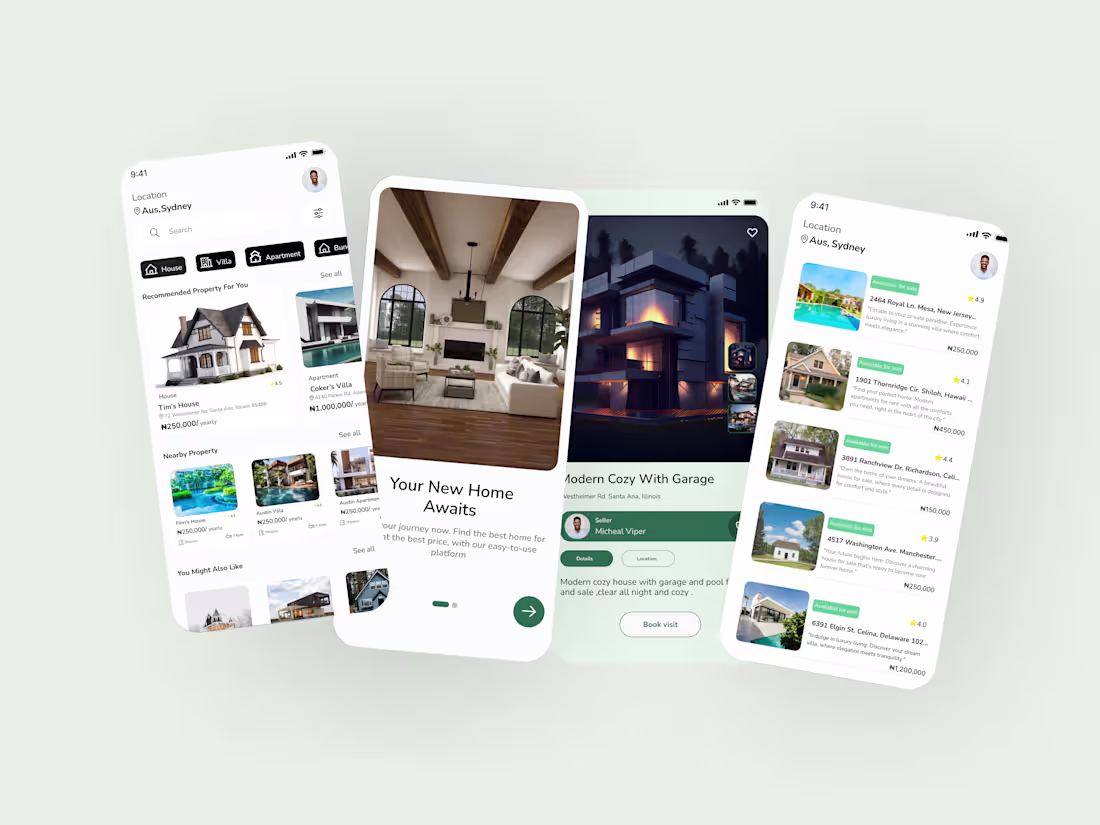 Cover image for Real Estate App UI Design 