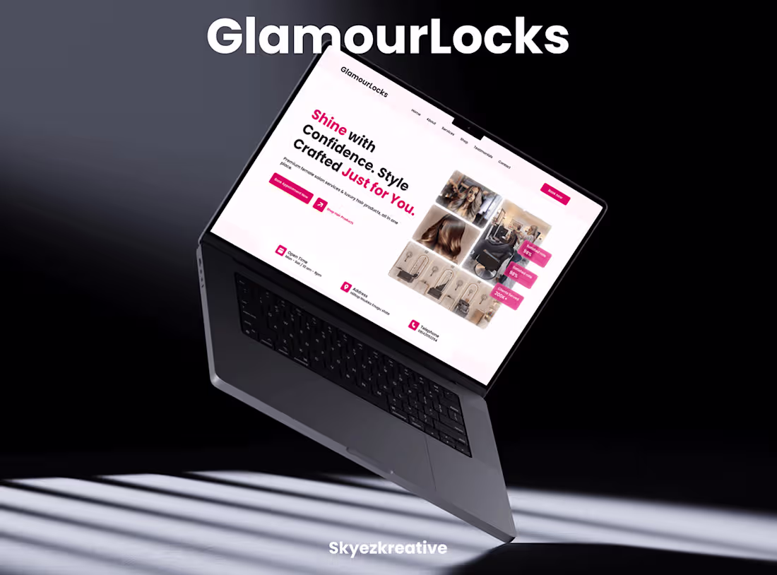 Cover image for GlamourLocks – Hair Salon & Sales Landing Page